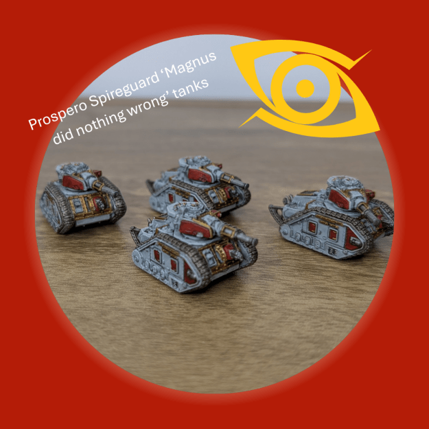 Three small model sci-fi tanks.